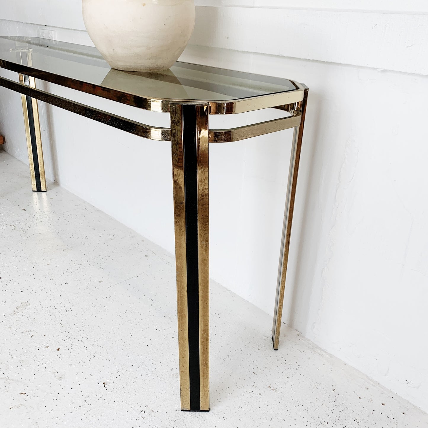 Vintage Italian Plated Console Table