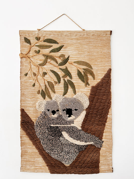 Vintage Koala Bear & Koko Baby Wall Hanging