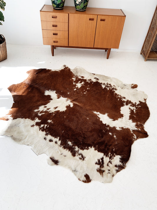 Vintage Leather Cowhide Rug
