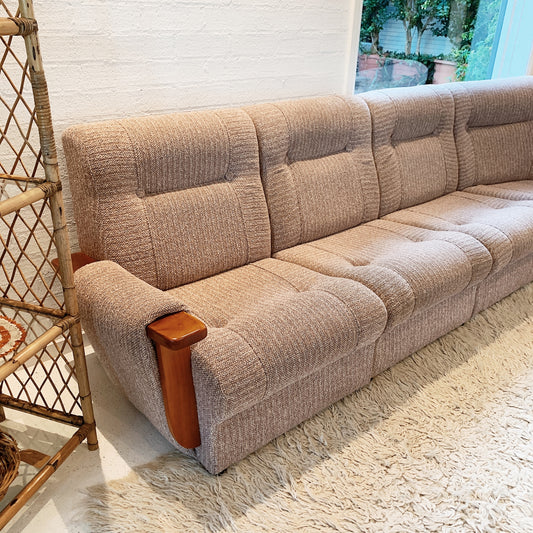 Vintage Looped Lilac Wool Blend Modular Lounge