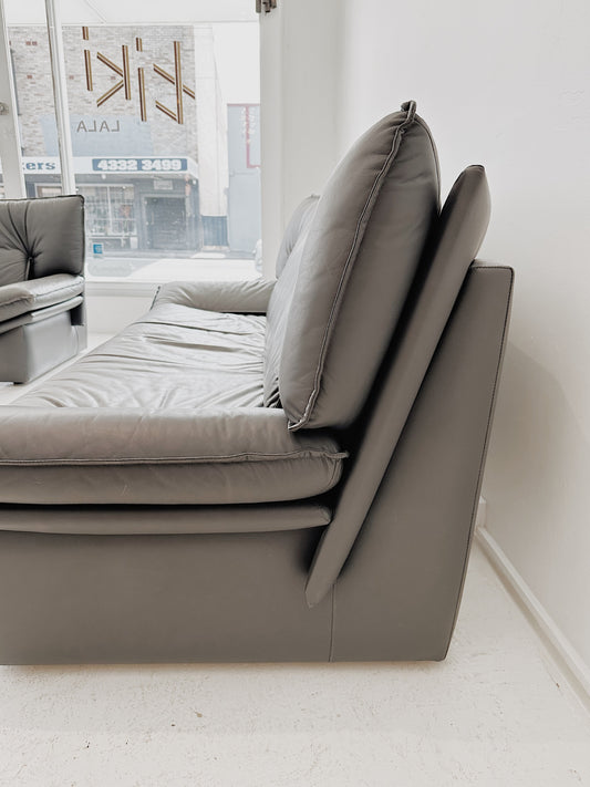 Nicoletti Salotti Postmodern Italian Leather Sofa Set