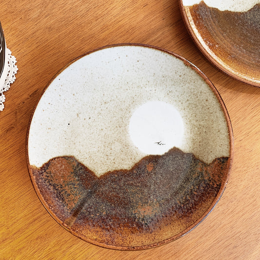 Vintage Pair of Sunset Stoneware Dinner Plates
