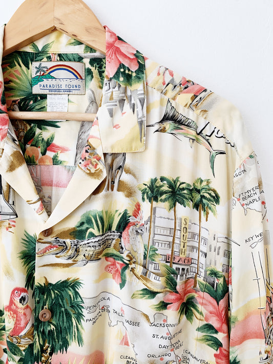 Vintage Paradise Found Florida State Aloha Shirt