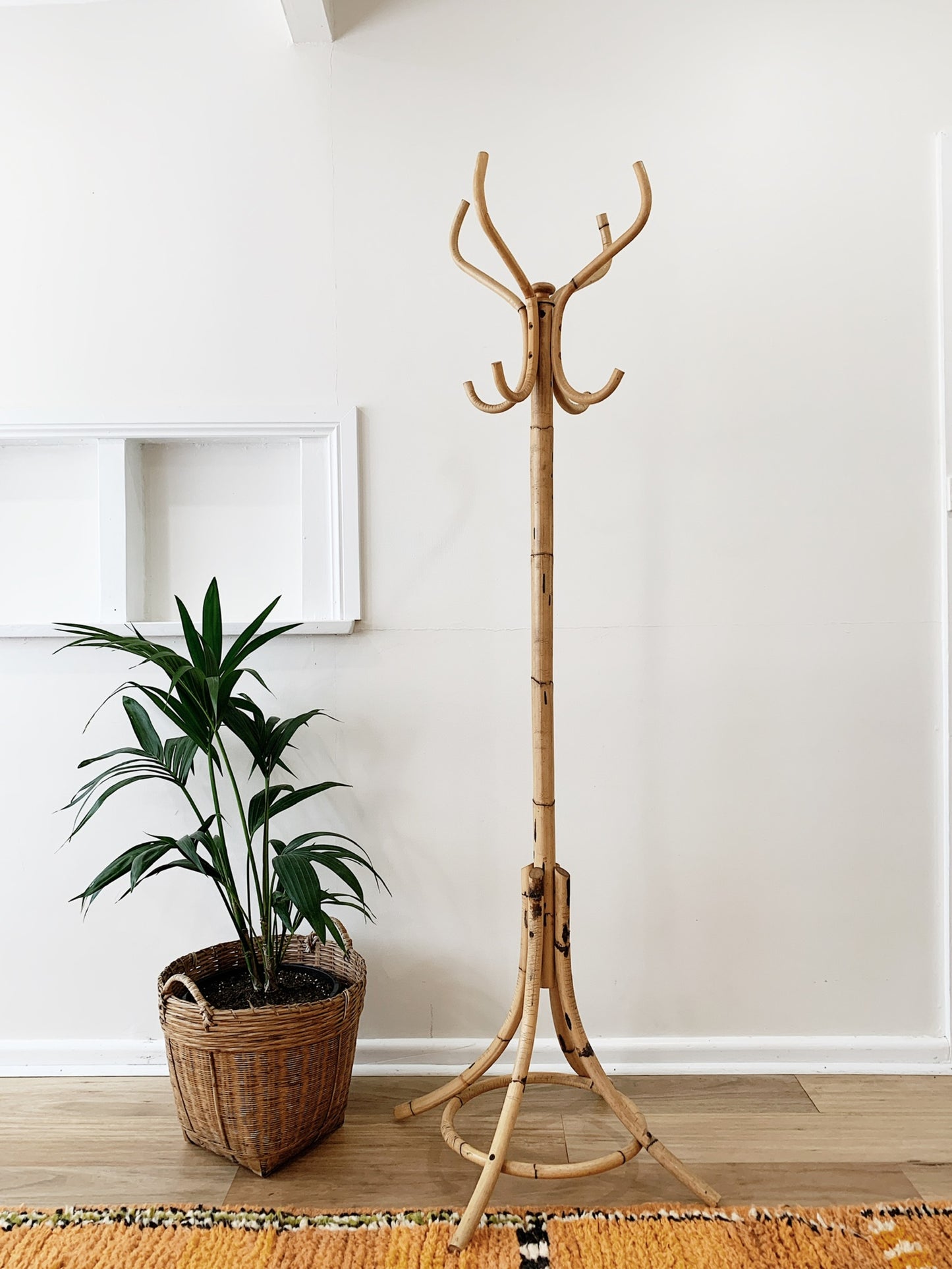Vintage Rattan Hat Stand