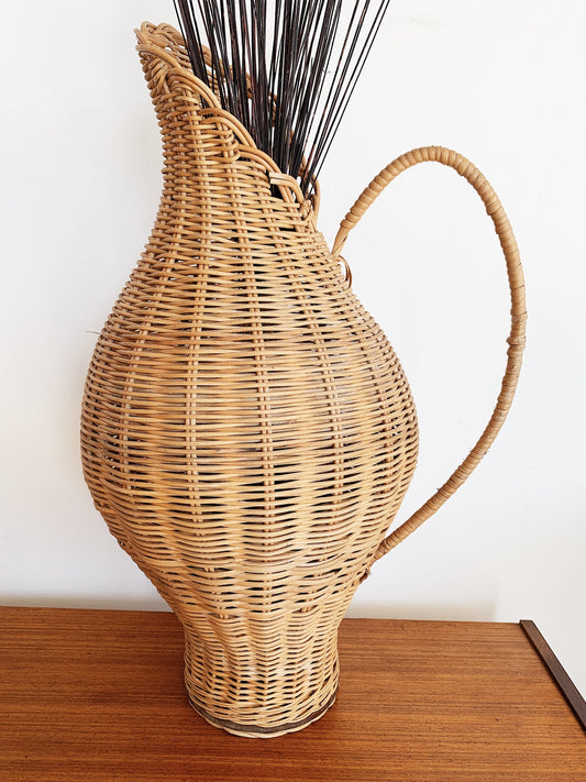 Vintage Rattan Urn