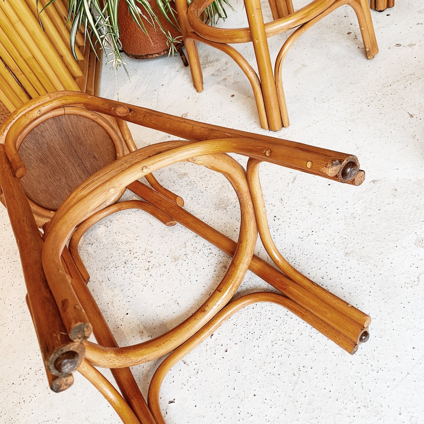 Vintage Rattan & Woven Cane Stools (4 available)