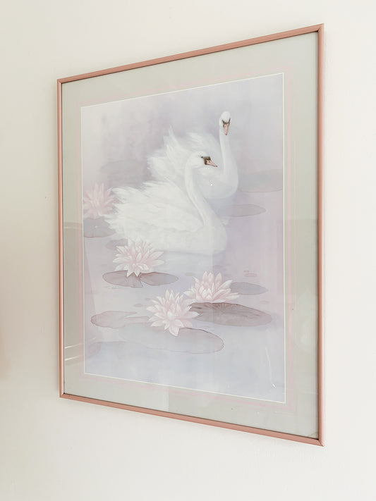 Vintage T. C. Chiu Swan Lovers For Life Framed Print