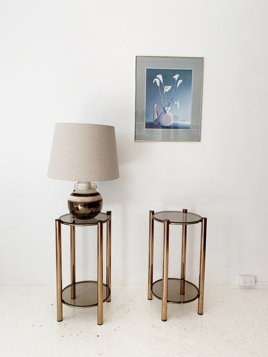 Vintage Two-tier Brass-plated Display Tower