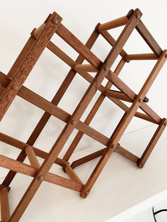 Vintage Wooden Kris Kross Wine Rack