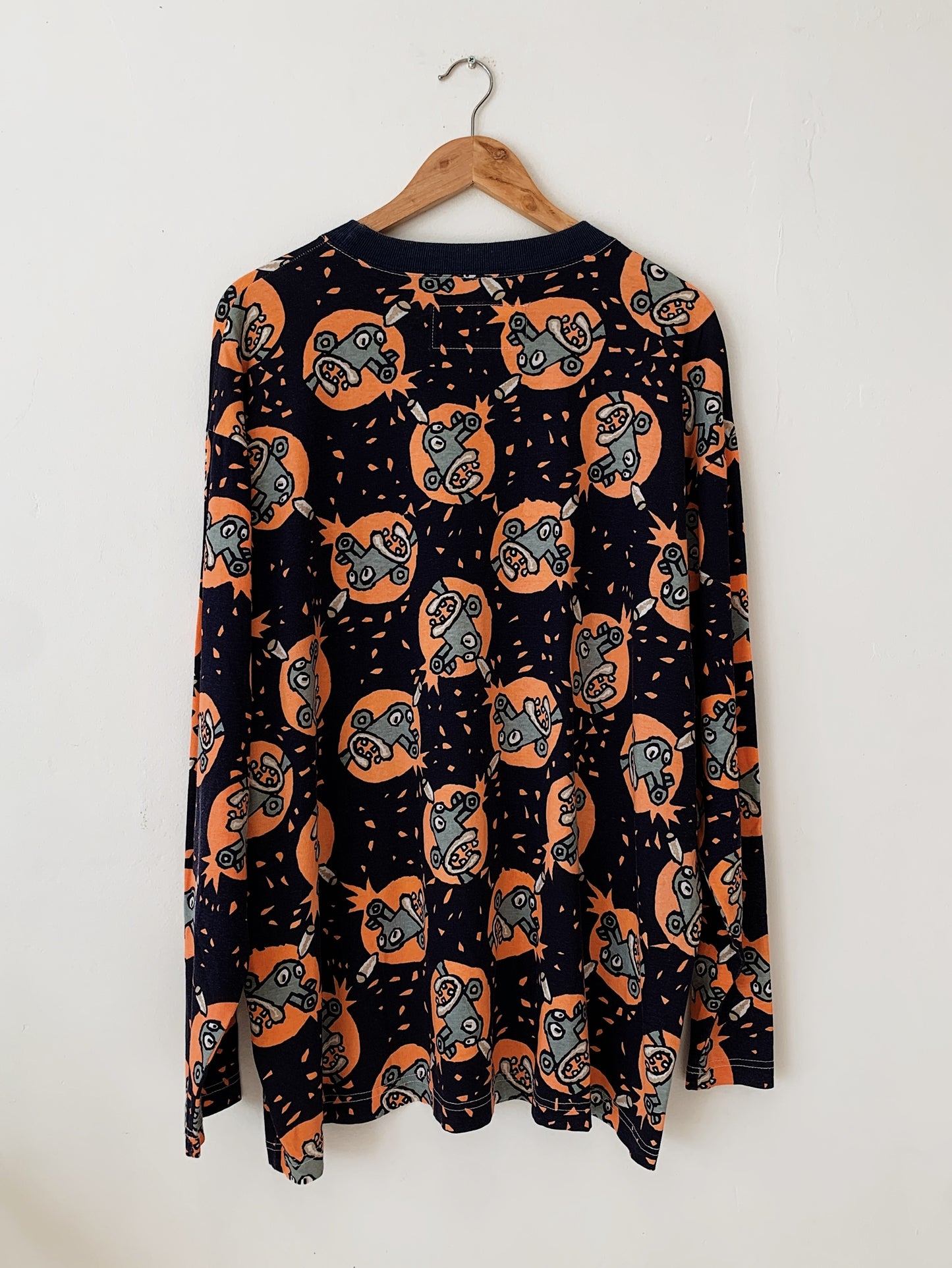 Vintage Richard Allan for Mambo "Bullet Head" '90 Fabric Print LS T-Shirt