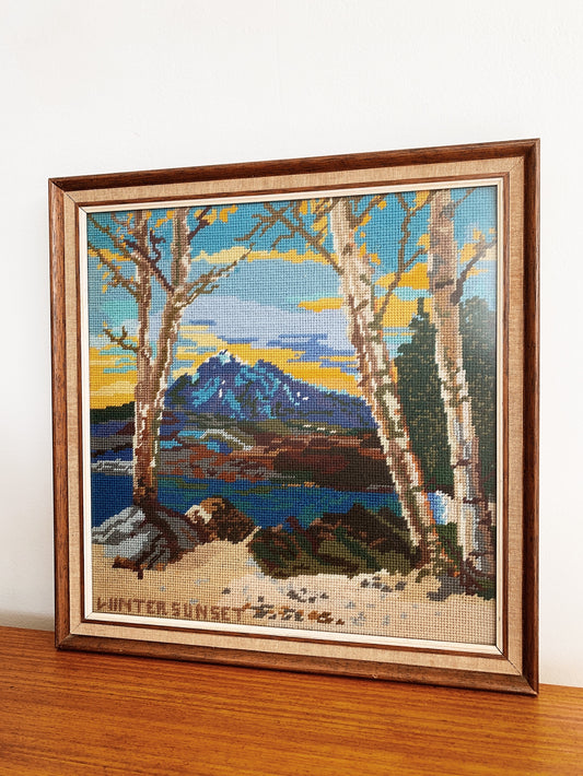 Vintage "Winter Sunset" Cross Stitch