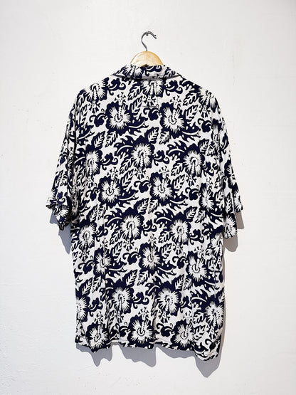 Jim Mitchell "Nude Floral" Vintage Mambo Loud Shirt (Navy) 91