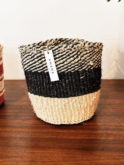 Amsha Kenyan Bookshelf Storage Plant Basket / Neutral