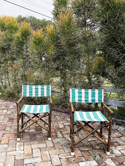 50s 60s Vintage Bamboo Cane Director’s Chairs / Set of 2