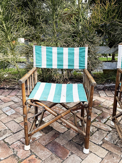 50s 60s Vintage Bamboo Cane Director’s Chairs / Set of 2