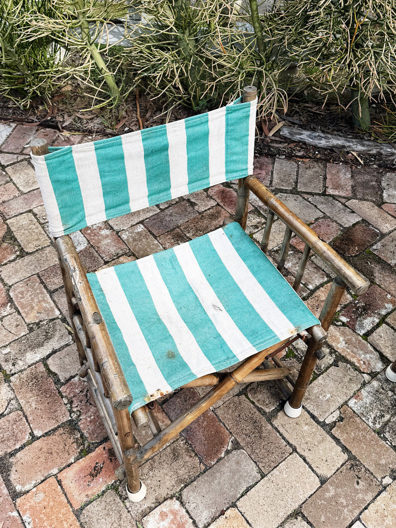 50s 60s Vintage Bamboo Cane Director’s Chairs / Set of 2