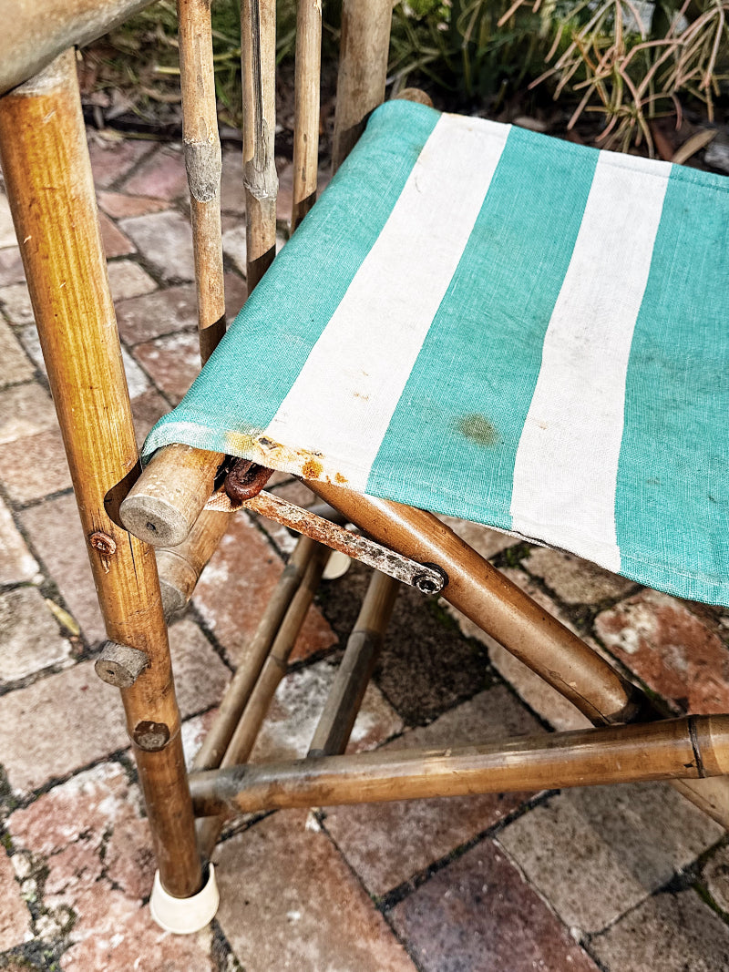 50s 60s Vintage Bamboo Cane Director’s Chairs / Set of 2