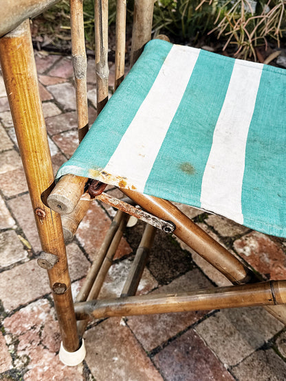 50s 60s Vintage Bamboo Cane Director’s Chairs / Set of 2
