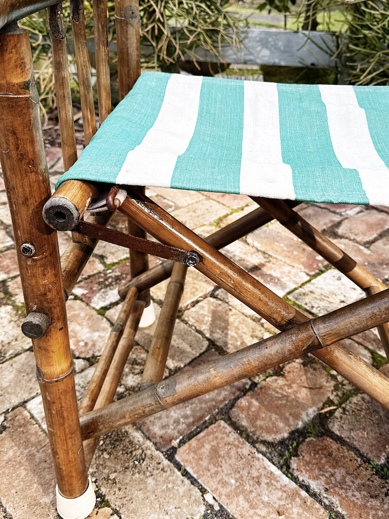 50s 60s Vintage Bamboo Cane Director’s Chairs / Set of 2