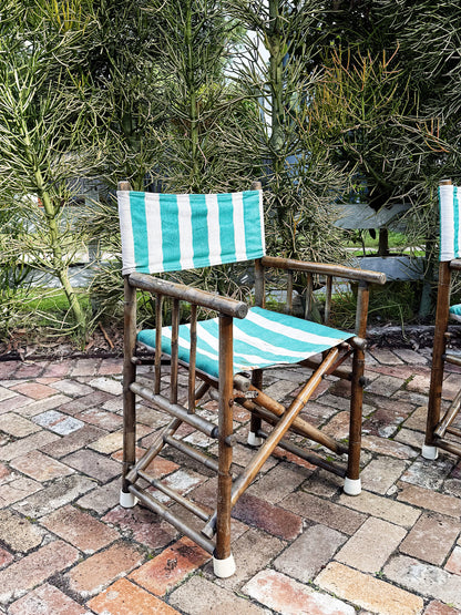 50s 60s Vintage Bamboo Cane Director’s Chairs / Set of 2