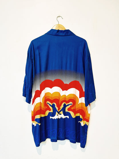"Morning Of The Earth" Vintage Mambo Loud Shirt (Blue) 113