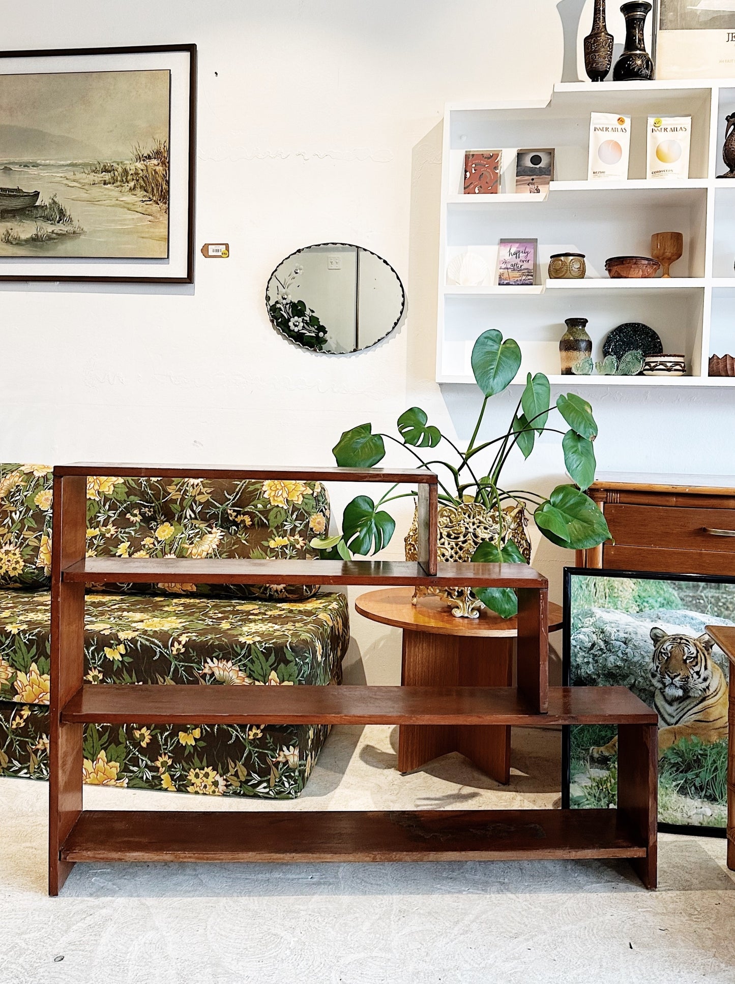 60s 70s Vintage Handmade Step Bookshelf