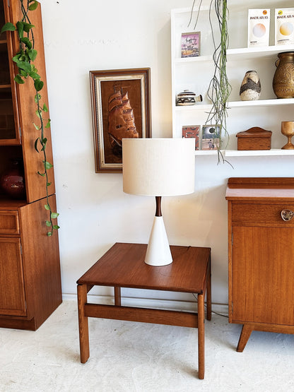 60s Vintage Ceramic & Wood Lamp (New shade)