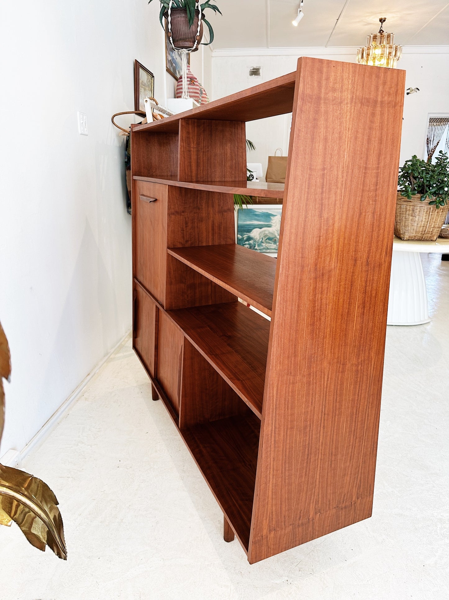 60s Vintage Mid-Century Danish Style Teak Cocktail Sideboard / Room Divider
