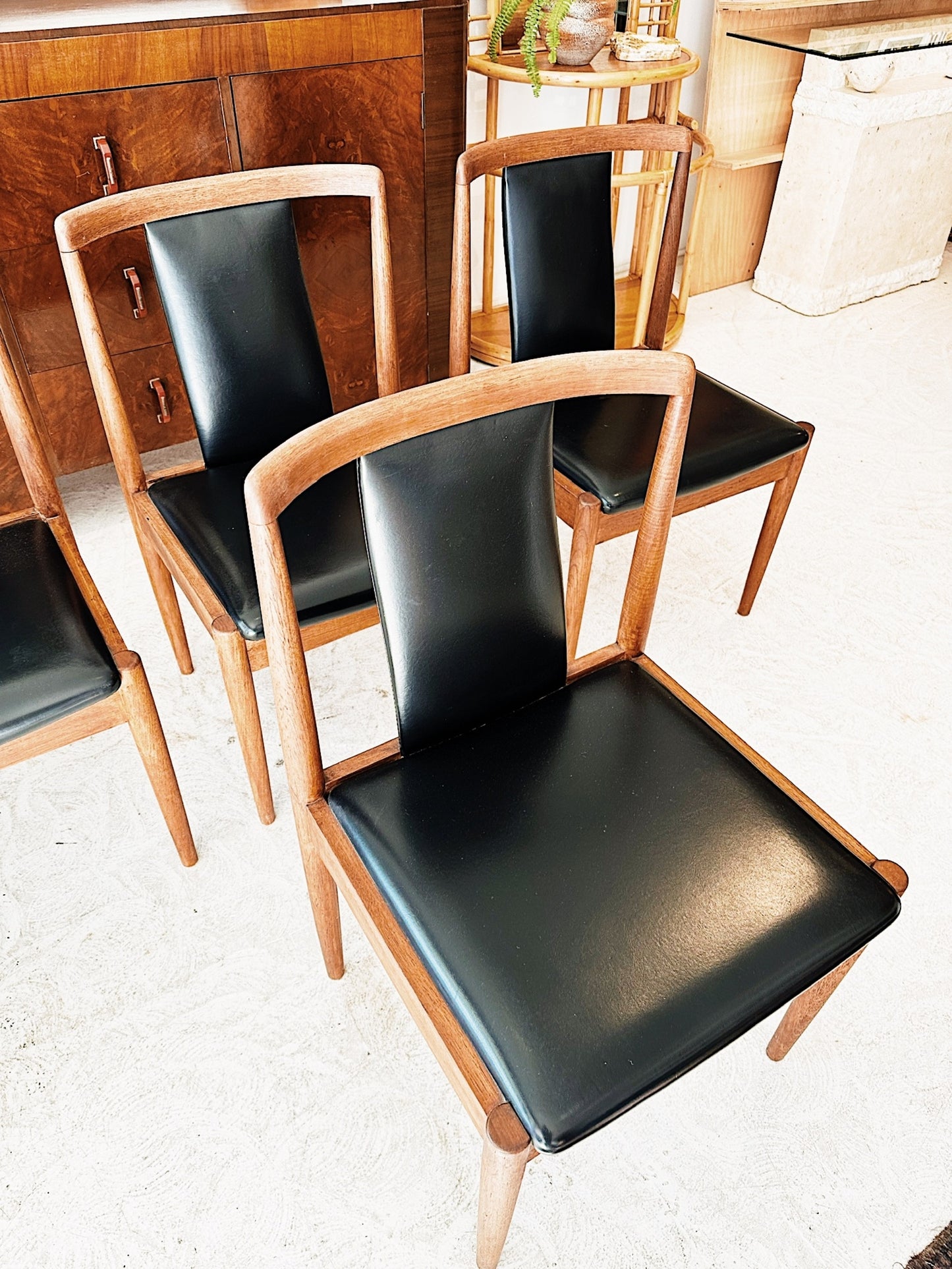 60s Vintage Parker Furniture T-Back Chairs / Set Of 4