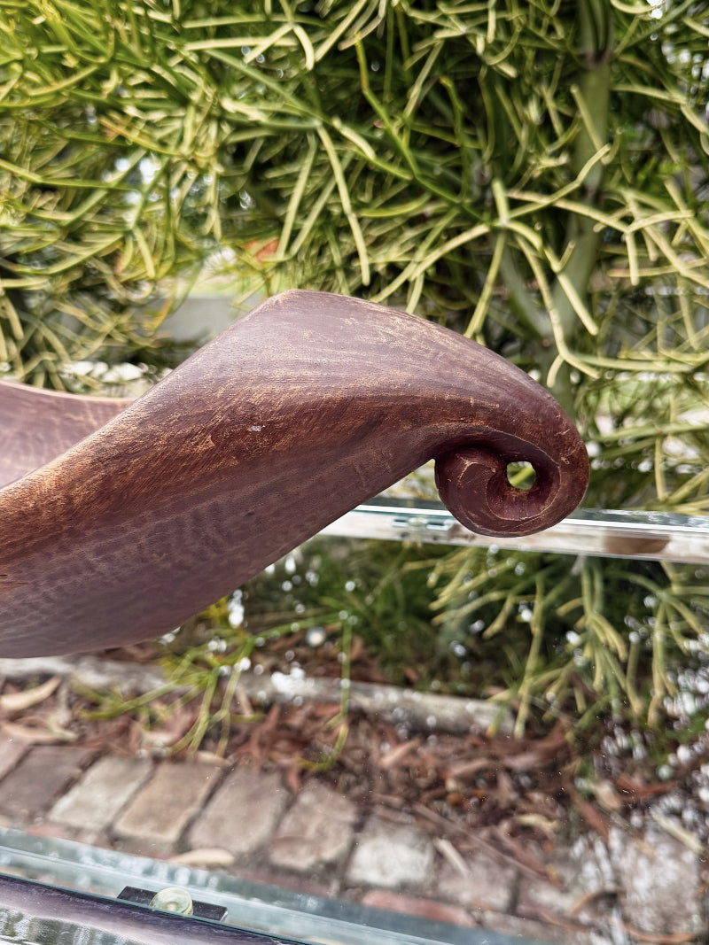 70s 80s Vintage Wooden Sculptural Canoe Bowl