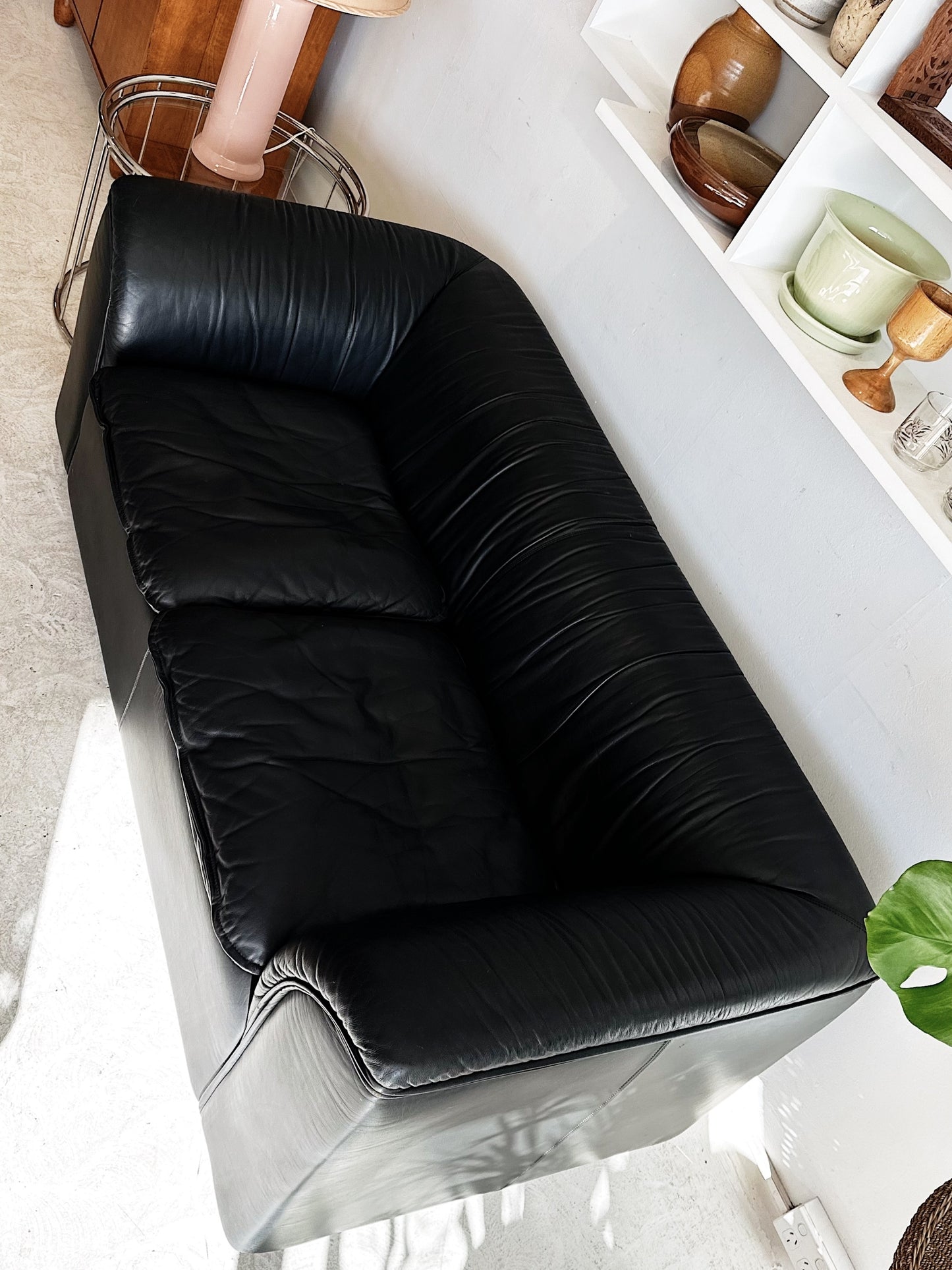 70s Vintage Brunati Italia Leather "Serie Treco" Chair Two Seater