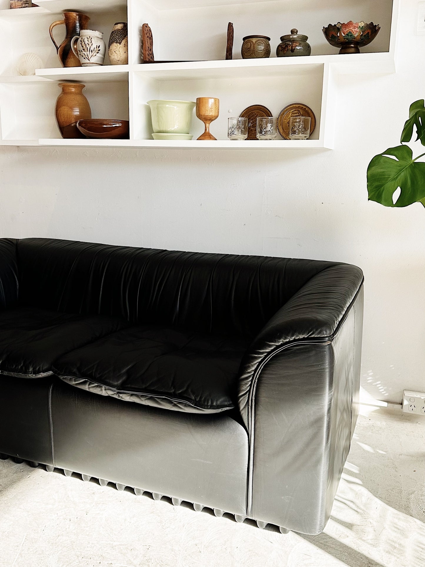 70s Vintage Brunati Italia Leather "Serie Treco" Chair Two Seater