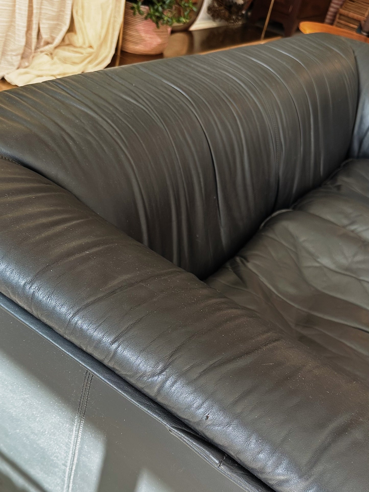 70s Vintage Brunati Italia Leather "Serie Treco" Chair Two Seater