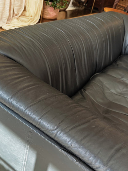 70s Vintage Brunati Italia Leather "Serie Treco" Chair Two Seater