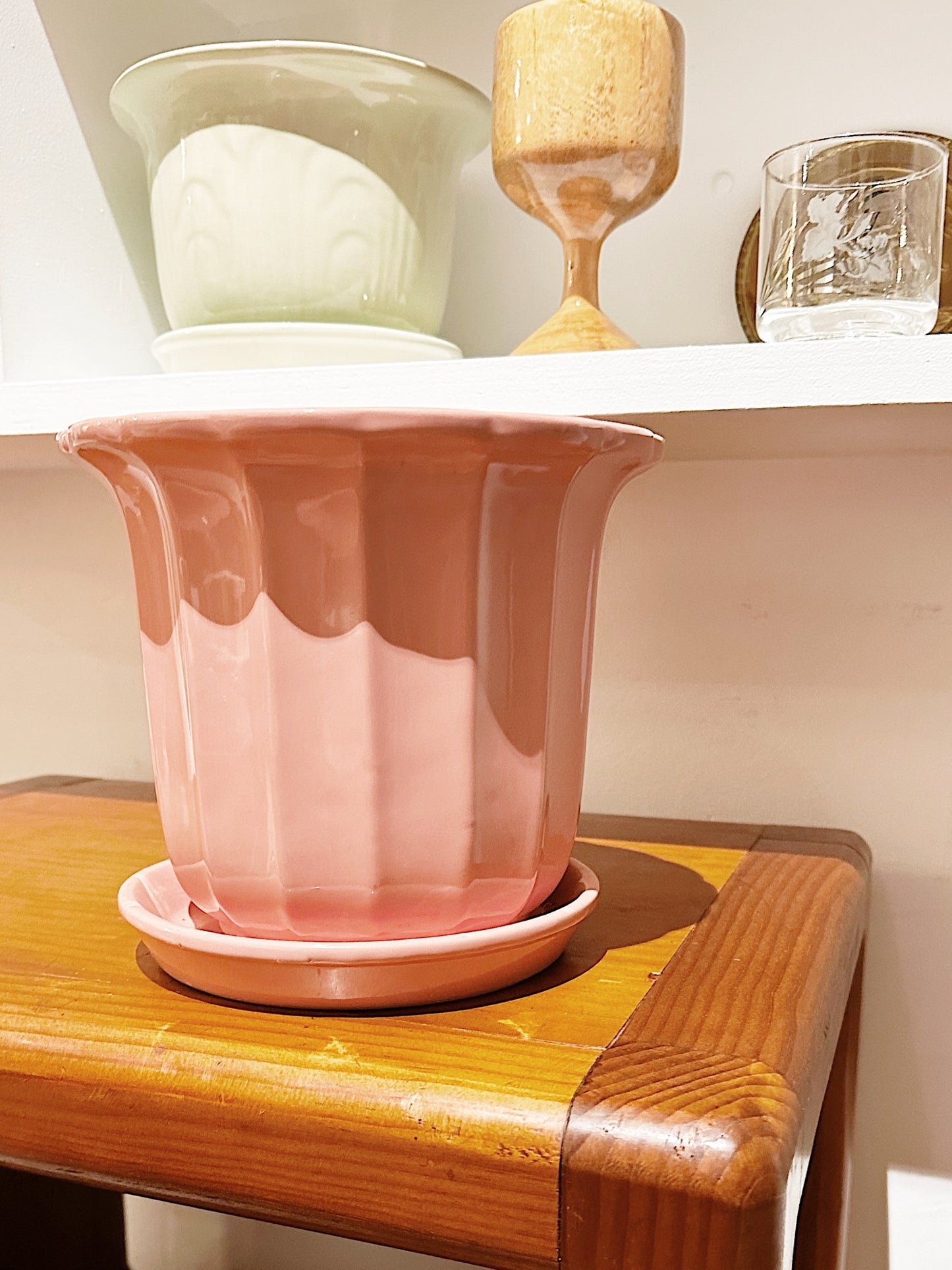 70s Vintage Caroma Ceramic Pot Tray & Pedestal Set / Matching Smaller Pot & Tray Set (Sold Separately)