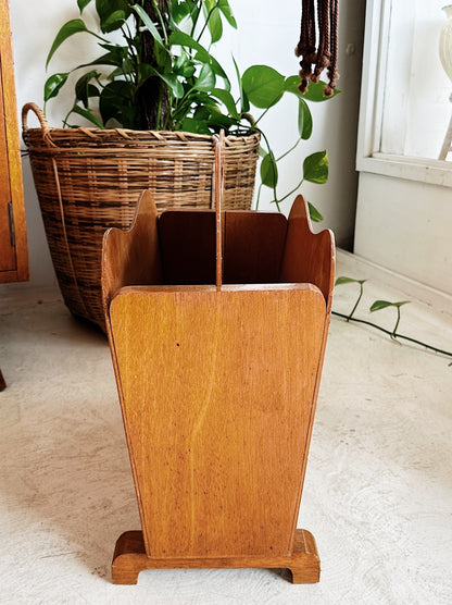 70s Vintage Handmade Wooden LP / Magazine Rack