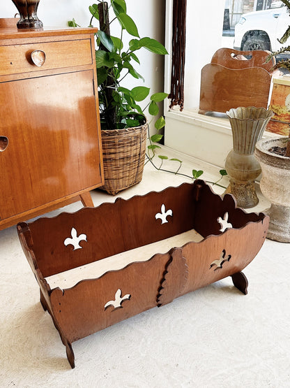 70s Vintage Handmade Wooden Planter / Firewood Keeper