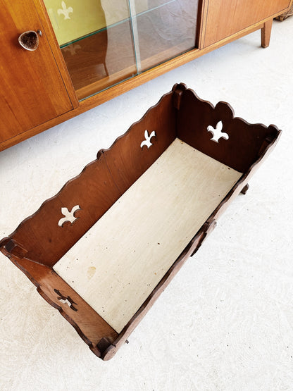 70s Vintage Handmade Wooden Planter / Firewood Keeper