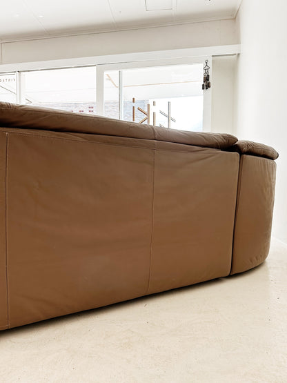 70s Vintage Hans Kaufeld Leather Modular Sofa