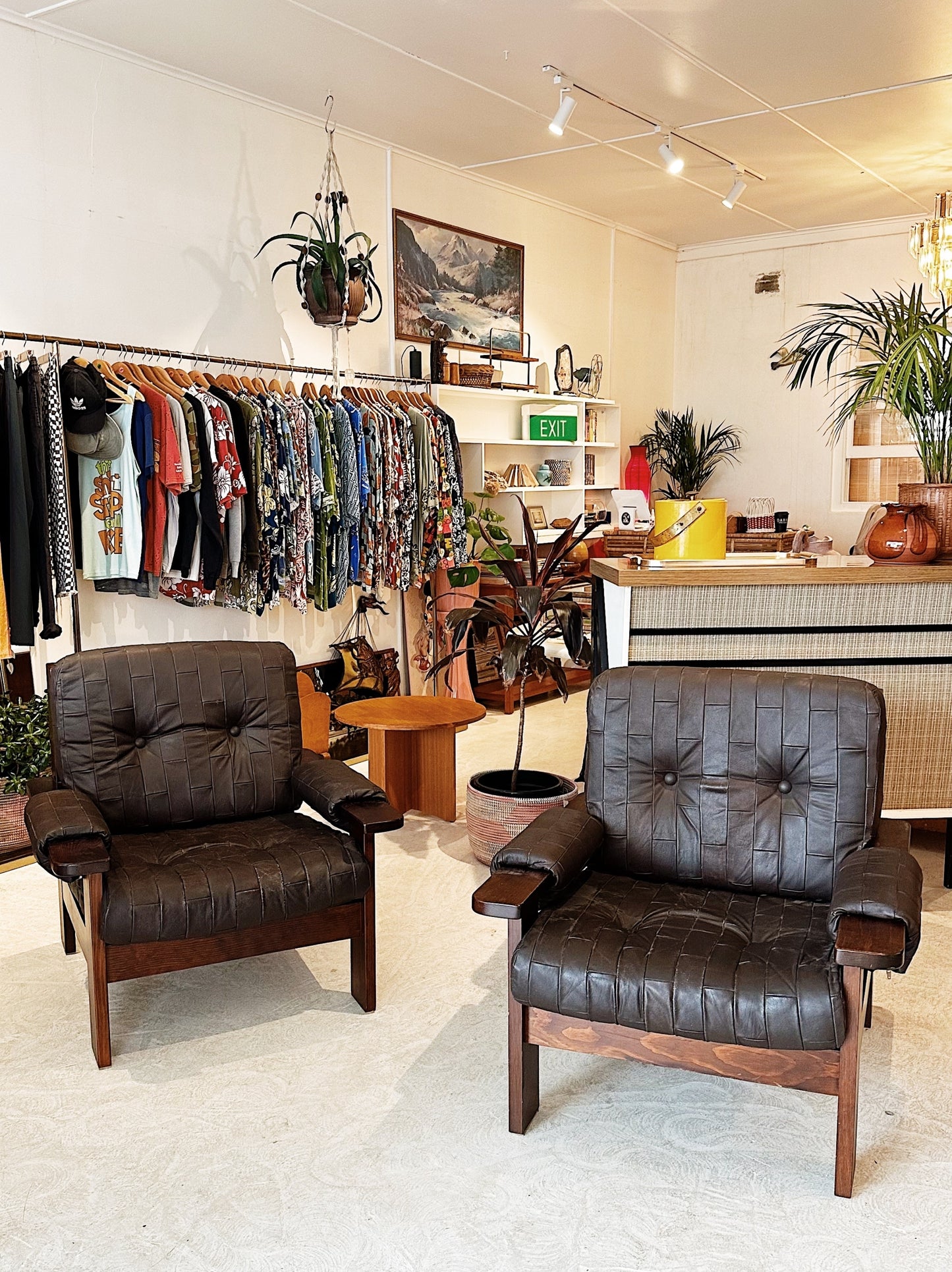70s Vintage Leather Patchwork Armchairs / 2 Available