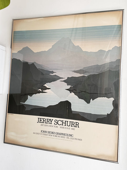 1980 Vintage Jerry Schurr New York Art Expo Exhibition Poster
