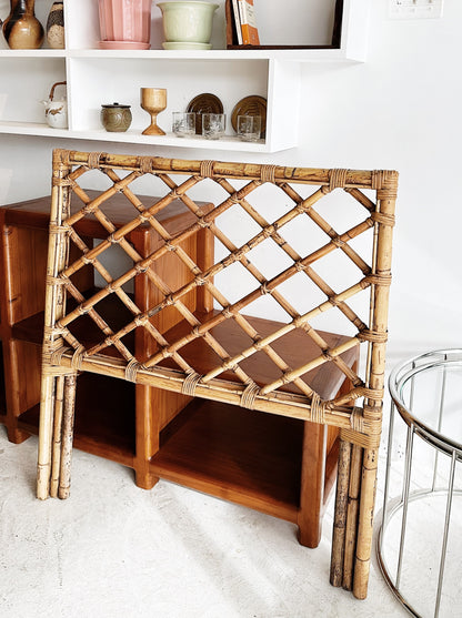 70s Vintage Rattan Cane Single Bedhead