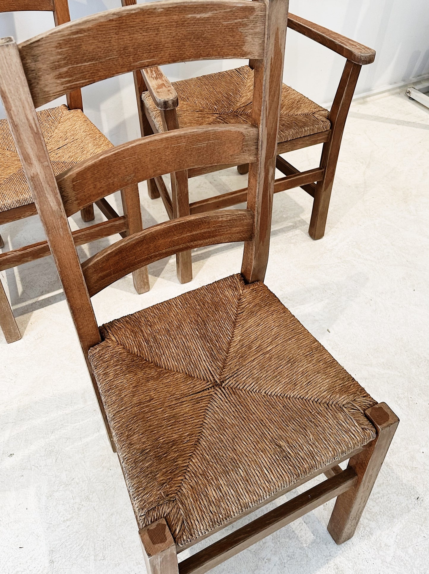 70s Vintage Rush Dining & Carver Chairs / Only 2 Carver Chairs Left