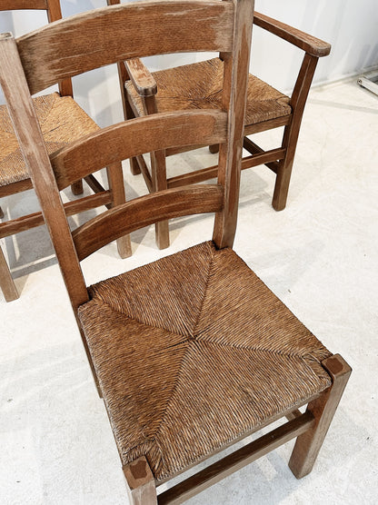 70s Vintage Rush Dining & Carver Chairs / Only 2 Carver Chairs Left