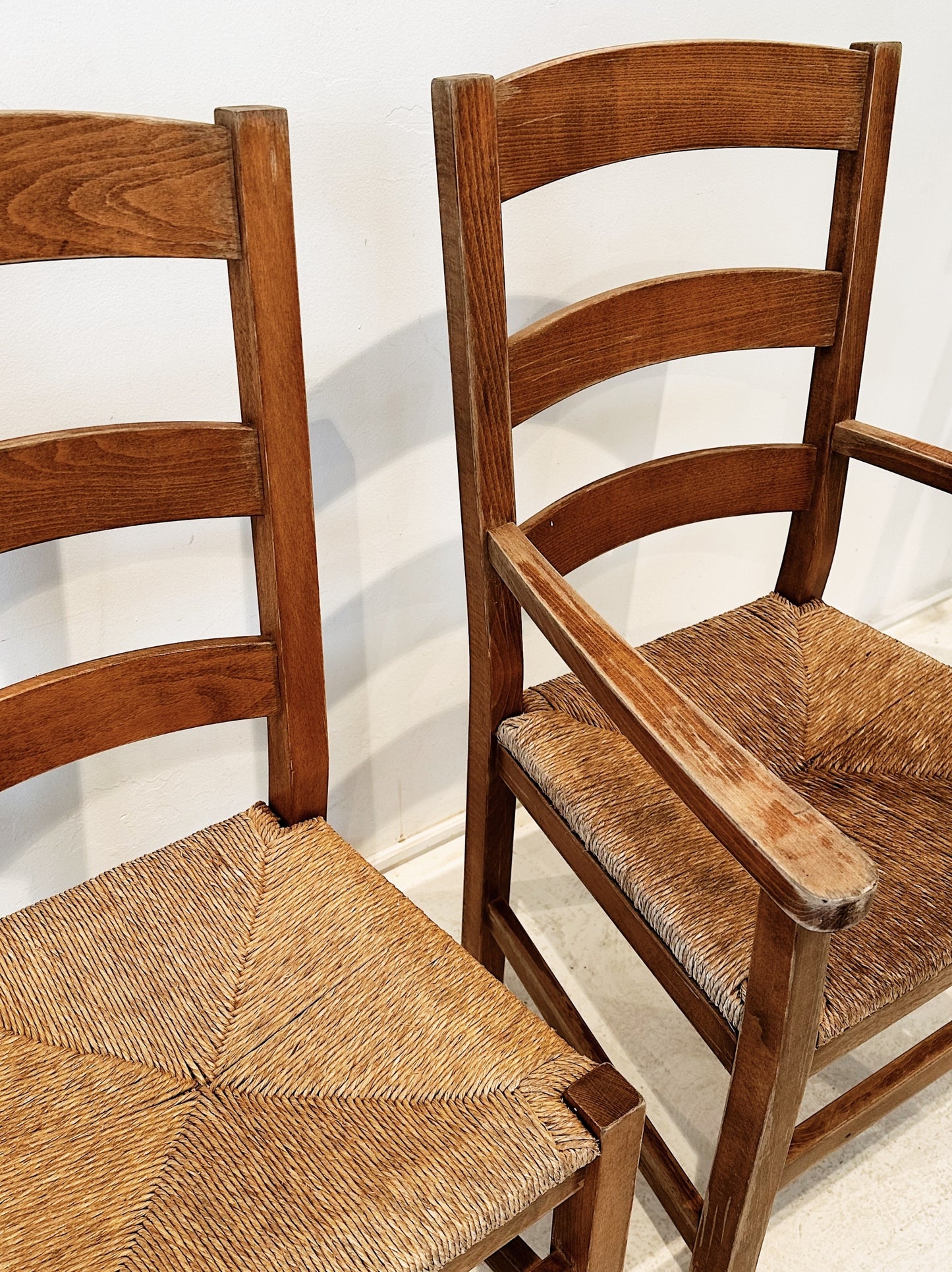 70s Vintage Rush Dining & Carver Chairs / Only 2 Carver Chairs Left