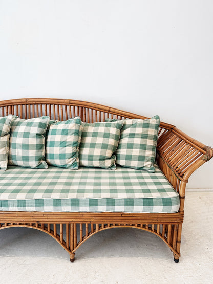 70s Vintage Split Cane Sweet Pea Daybed