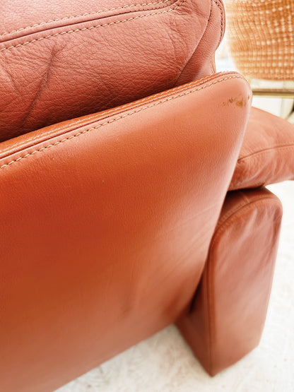 70s Vintage Tobia Scarpa Style Leather Sofa