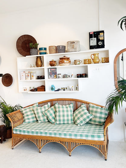 70s Vintage Split Cane Sweet Pea Daybed