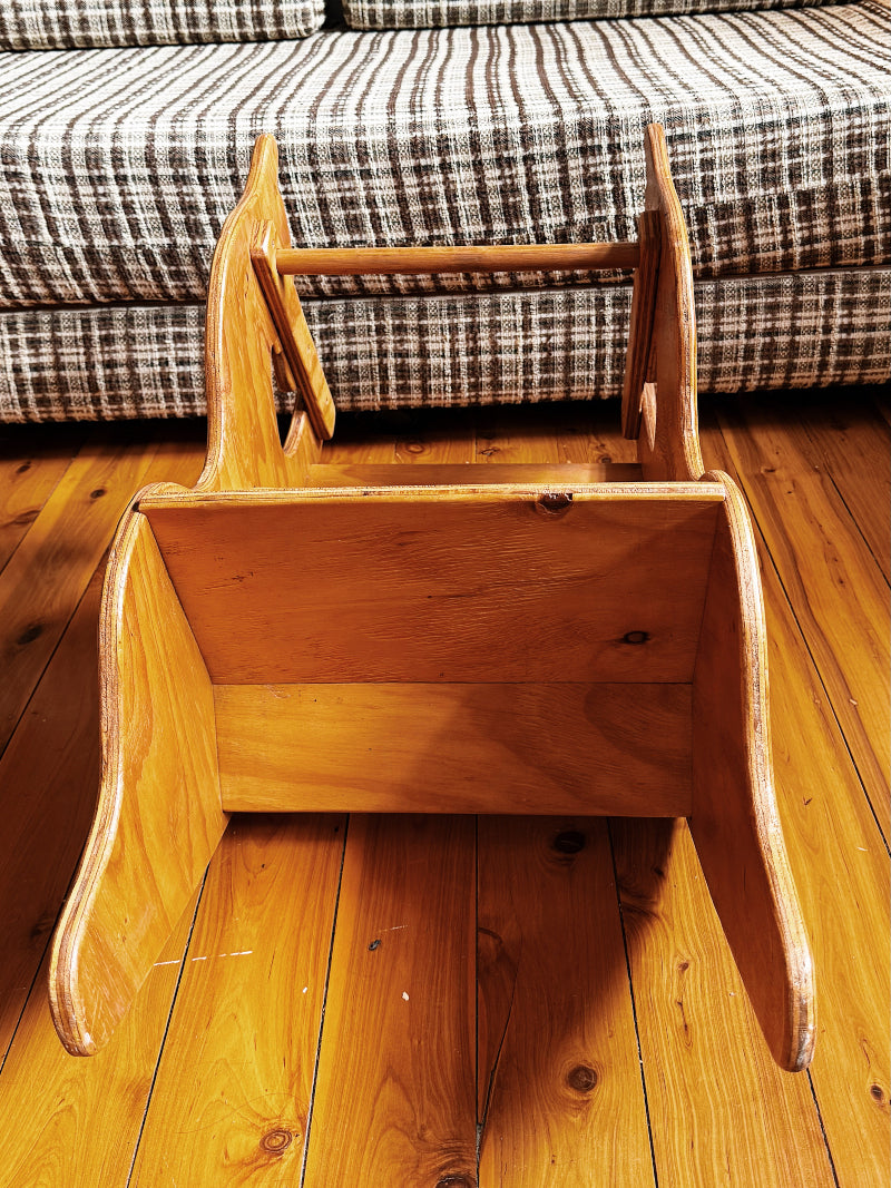80s 90s Vintage Handmade Wooden Rocking Horse