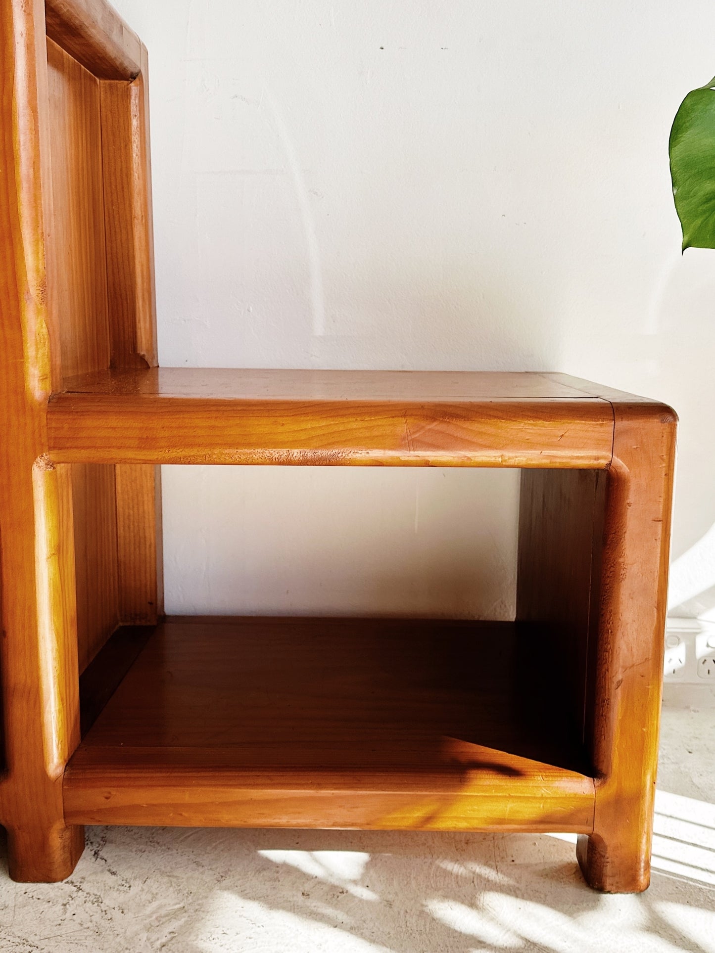 80s Vintage Curved Pine Modular Shelving Unit